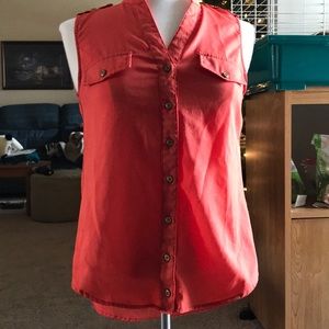 Burnt Orange button down tank